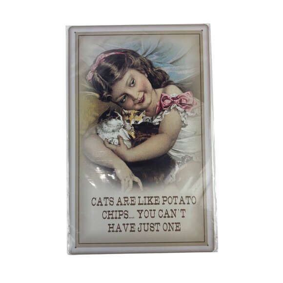 Ohio Wholesale Other - Retro Metal Sign Cats Are Like Potato Chips...You Can't Have Just One Decor Girl